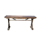 Vintage Oriental Natural Brown Ru Yi Relief Carving Altar Console Table GB236S