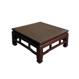 Reddish Brown Stain Square Ming Style Kang Low Coffee Table Stand GB237S