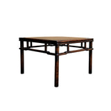 Oriental Vintage Brown Patina Stain Square Ming Style Coffee Table GB240S