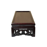Dark Brown Stained Oriental Geometric Rectangular Display Table Stand GB246S