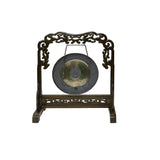 Chinese Distressed Brown Cloud Scroll Wood Gong Display Rack GB251S