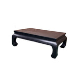 Dark Brown Black Curve Legs Rectangular Kang Low Coffee Table Stand GB255S