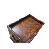 Oriental Small Drawer Burl Pattern Accent Treasure Chest Box GB265S
