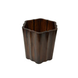 Chinese Brown Natural Patina Flower Octagonal Brush Pen Holder Art GB270S
