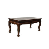 15" Brown Wood Rectangular Cabriole Style Claw Legs Display Stand Riser GB276S