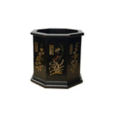Chinese Dark Brown Natural Patina Mother of Pearl Brush Pen Holder Art GB277S