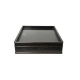Oriental Small Drawers Dark Brown Rectangular Accent Treasure Chest Box GB282S