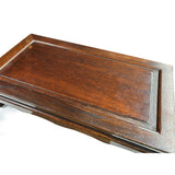 Oriental Brown Stain Scalloped Apron Rectangular Display Easel Stand GB315S