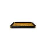 Chinoiseries Golden Brown Burl Rectangular Wood Accent Tray GB318S