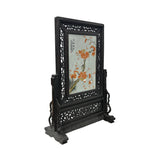 Chinese Orange Blossoms Porcelain Painting Wood Frame Tabletop Screen Art GB603