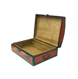 Oriental Rectangular Green Color Kirin Dragon Accent Box GB607S