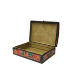 Oriental Rectangular Black Color Kirin Dragon Accent Box GB608S