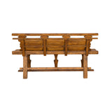 Vintage Rustic Raw Wood Long Sitting Bench with Back GB610S