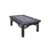 Brown Oriental Round Legs Dragon Motif Rectangular Display Table Stand GB638S /gb585
