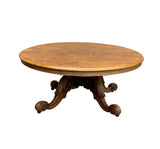 Vintage Estate Burl Walnut Wood Large Oval Low Coffee Table GB648S