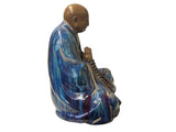 Fine Chinese Shiwan-Style Ceramic Luohan Amitabha in Deep Sea Glaze GB653S