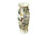 Chinese Scenery Graphic Hexagonal White Porcelain Art Vase GB659S
