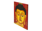 Vintage HandPainted Artistic Buddha Head Wood Plaque Art GB576S