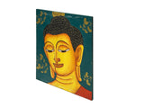Vintage HandPainted Artistic Buddha Head Wood Plaque Art GB575BS