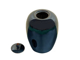 Black Monochrome Minimalistic Ovoid Round Teardop Finial Lid Ceramic Jar GB680S