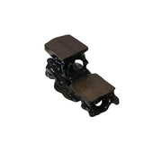 Small Miniature Two Tier Brown Carved Rock Base Look Wood Stand GB694S