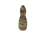 Vintage Asian Gourd Shape Artistic Intricate Graphic Porcelain Mini Vase Art GB701S