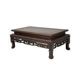 Rectangular Natural Wood Pattern Brown Open Work Table Top Display Stand Easel GB702S
