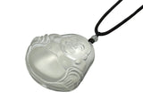 Clear Crystal Glass Artistic Happy Laughing Buddha Pendant GB720S