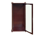 Vintage Square Brown Frame Glass Door Display Case Box GB723S