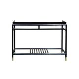 Natural Wood Dark Brown Minimalistic Slim Legs Console Foyer Side Table GB726S