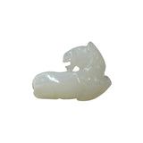 Small Chinese White Stone Restful Horse Pendant Display Art Figure GB736S