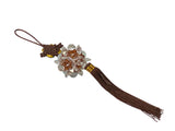 Oriental Brown Clear Resin Crystal Cut Beads Tassel Art GB743S