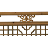 58" Chinese Rectangular Flower Birds Geometric Wood Wall Panel GB769S