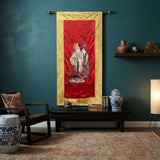 Vintage Chinese Shoulao Longevity Peach Deer Embroidery Fabric Tapestry Art GB795S