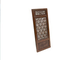 Vintage Dark Brown Geometric Lattice Rectangular Wood Panel GB824S