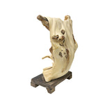 Cypress Root Wood Carved Irregular Happy Buddha Statue Artistic Figure GB844S