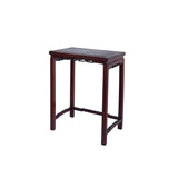 Vintage Oriental Simple Geometric Apron Rectangular Brown Side Table GB846S