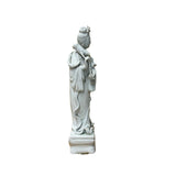 Vintage Off White Porcelain Standing Bodhisattva GuanYin Lotus Statue GB859S