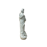 Vintage Off White Porcelain Standing Bodhisattva GuanYin Music Vessel Statue GB860S