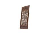 Vintage Aged Brown Geometric Lattice Rectangular Wood Wall Panel GB864S