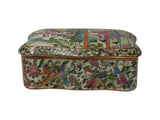 Vintage Famille Rose Enamel Figural Scenery Rectangular Shape Porcelain Box GB872S