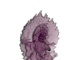 4" Amethyst Purple Crystal Glass Tibetan Guardian Deity Figure GB884S