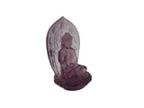 Crystal Glass Amethyst Purple Gautama Amitabha Shakyamuni Statue GB896S