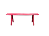 Bright Pink Wood Grain Rectangle Long Slim Stool Bench Side Table GB900S