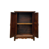 19.5" Natural Wood Pattern Brown 2 Doors Small Cabinet Chest GB249S