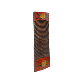 Vintage Restored Distressed Red Flower Graphic Washing Board Wood Panel Art JK270S