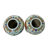 Pair Vintage Chinese WuCai Mythical Graphic Porcelain Candle Holder Vase Art JK287S