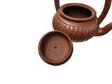 Vintage Brown Pumpkin Puppy Zisha Clay Teapot Art Display JK292S