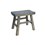 Rustic Raw Rough Wood Grain Rectangle Slim Stool Bench Side Table JK329S #10