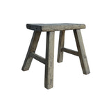 Rustic Raw Rough Wood Grain Rectangle Slim Stool Bench Side Table JK330S #12